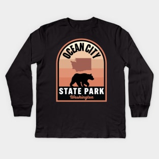 Ocean City State Park WA Bear Kids Long Sleeve T-Shirt